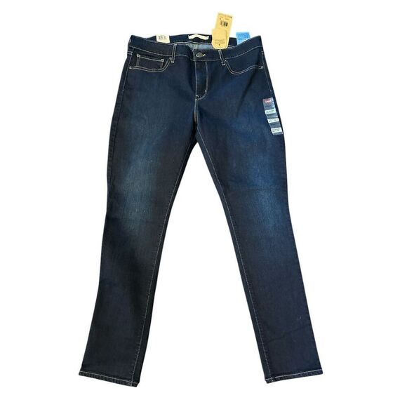 Levi's Women's Skinny Jeans Size 12‎ short Blue Denim Mid Rise Dark Wash - Picture 1 of 13